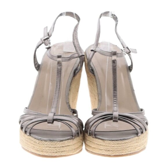 VICTORIA'S SECRET COLIN STUART T-STRAP Espadrille Pewter Metallic 10 Y2K NEW - Picture 2 of 2